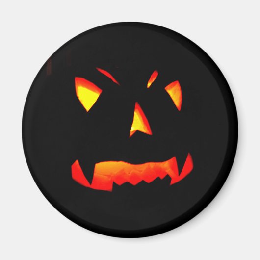 Aimant Visage Citrouille d'Halloween sculpté (Devant)