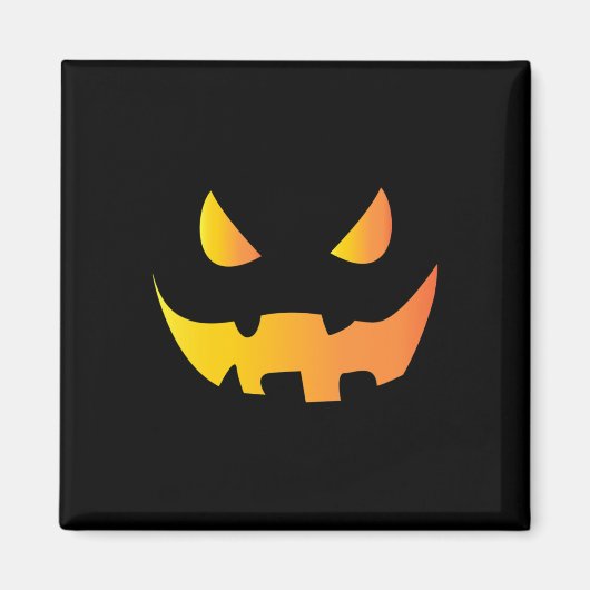 Aimant Visage Citrouille effrayant pour Halloween (Devant)