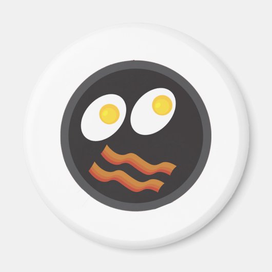 Aimant visage de bacon et d'œufs (Devant)