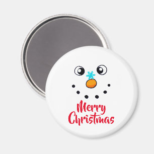 Aimant Visage de bonhomme de neige festif Joyeux Noël