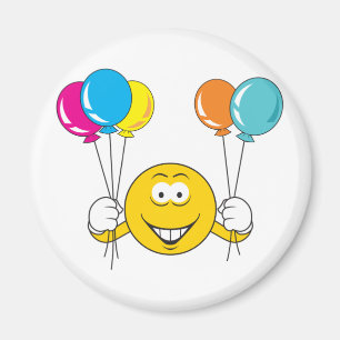 Aimant Visage de Célébration avec Ballons