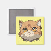 Aimant Visage de chat d'Anime (Recto/Verso)