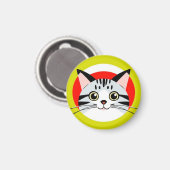 Aimant Visage de chat de dessin animé mignon avec design (Recto/Verso)