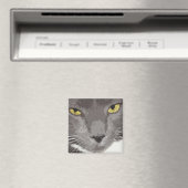 Aimant Visage de chat gris artistique (In Situ (Lave-vaisselle))