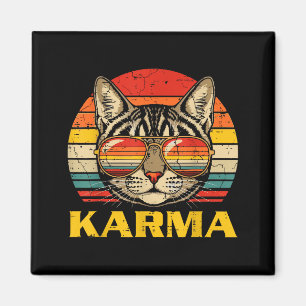 Aimant Visage de Chat Lunettes Karma Drôle Chat Chats Hom