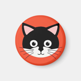 Aimant Visage de Chat Mignon Illustration Vibrante