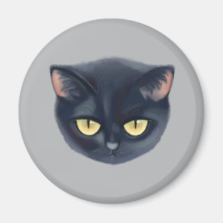 Aimant Visage de chat noir mignon