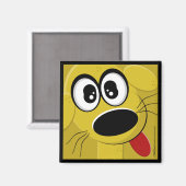Aimant Visage de chien jaune (Recto/Verso)