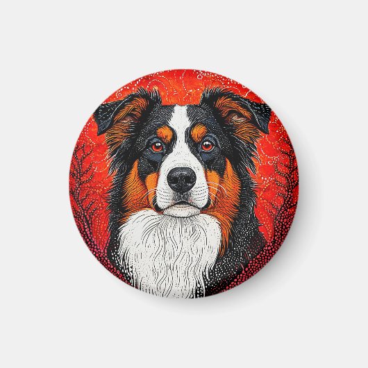 Aimant Visage de chien mignon (Devant)