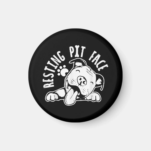 Aimant Visage de fosse reposant Mème drôle de Pitbull (Devant)