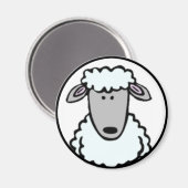 Aimant Visage de l'agneau de dessin (Recto/Verso)