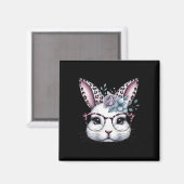 Aimant Visage de lapin de Pâques mignon pour filles (Recto/Verso)