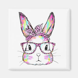 Aimant Visage de lapin drôle Gles Lapin Coquette Arc Heur