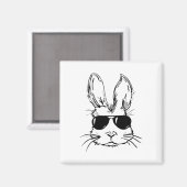 Aimant Visage de lapin original de Pâques avec lunettes d (Recto/Verso)