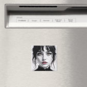 Aimant Visage de porcelaine regard d'âme fêlée.  (In Situ (Lave-vaisselle))