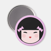 Aimant visage de poupée Kokeshi (Recto/Verso)