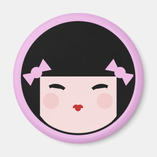 Aimant visage de poupée Kokeshi