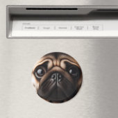 Aimant Visage de Pug Mignon Chiens Pug (In Situ (Lave-vaisselle))