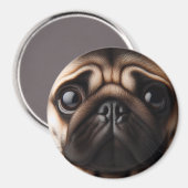 Aimant Visage de Pug Mignon Chiens Pug (Recto/Verso)