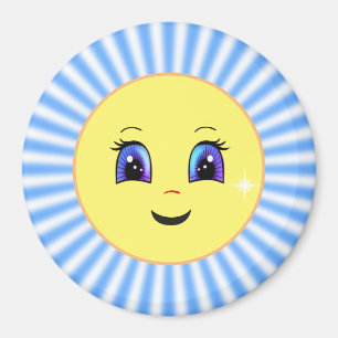 Aimant Visage de soleil mignon moderne
