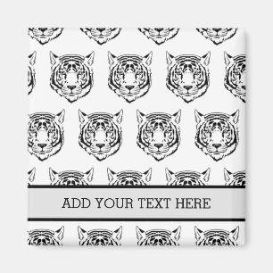 Aimant Visage de tigre blanc, tête d'animaux sauvages, am