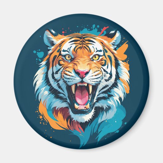 Aimant Visage de tigre torride (Devant)