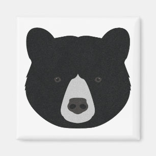 Aimant Visage d'ours noir