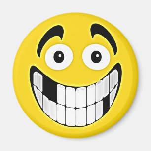 Aimant Visage édenté jaune de grimace