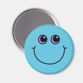 Aimant Visage Emoji Bleu Souriant (Recto/Verso)