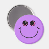 Aimant Visage Emoji Violet Souriant (Recto/Verso)