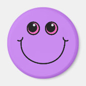 Aimant Visage Emoji Violet Souriant (Devant)
