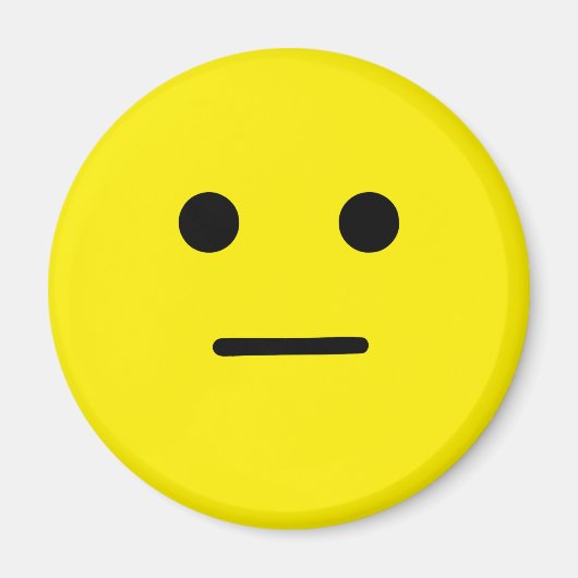 Aimant Visage jaune simple et calme (Devant)