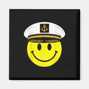 Aimant Visage Jaune Sourire Capitaine 70s Heureux Amusant