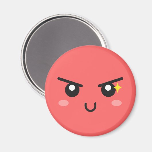 Aimant Visage malicieux avec étincelle maléfique (Recto/Verso)