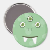 Aimant visage monstre vert (Recto/Verso)