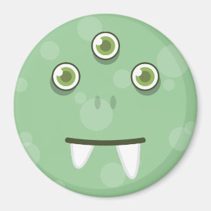 Aimant visage monstre vert