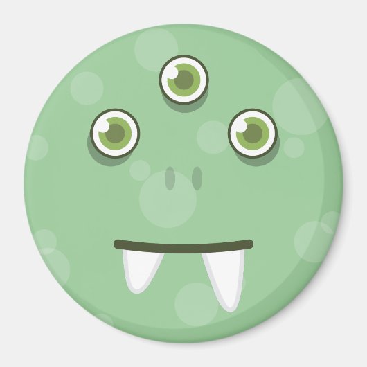 Aimant visage monstre vert (Devant)