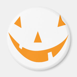 Aimant Visage orange de citrouille