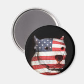 Aimant Visage pitbulle patriotique (Recto/Verso)