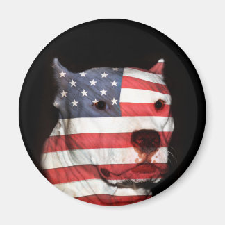 Aimant Visage pitbulle patriotique