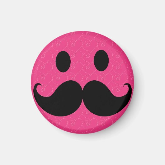 Aimant Visage rose Moustache Moustache Stache (Devant)