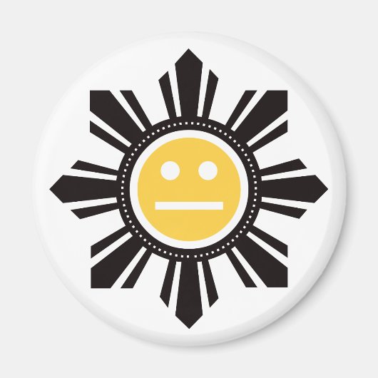 Aimant Visage solaire philippin - Jaune (Devant)