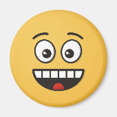 Aimant Visage souriant avec bouche ouverte (Devant)