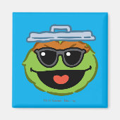 Aimant Visage souriant Oscar avec lunettes de soleil (Devant)