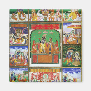 Aimant Vishnu au centre de ses dix avatars, Jaipur, R