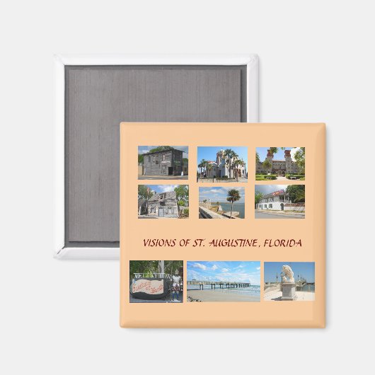 Aimant Visions de St Augustine, Floride (Recto/Verso)