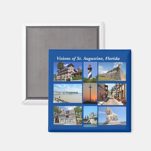 Aimant Visions de St Augustine, Floride (Recto/Verso)