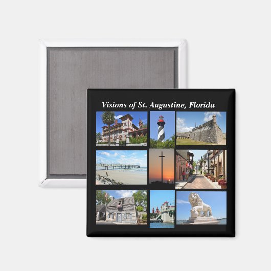 Aimant Visions de St Augustine, Floride (Recto/Verso)