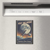 Aimant Visitez la Lune - Affiche de voyage rétro (In Situ (Lave-vaisselle))