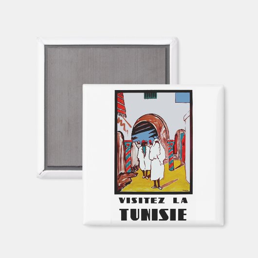 Aimant Visitez La Tunisie (Recto/Verso)